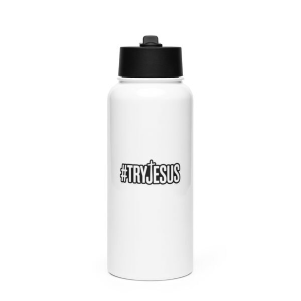 Stainless steel water bottle with a straw lid
