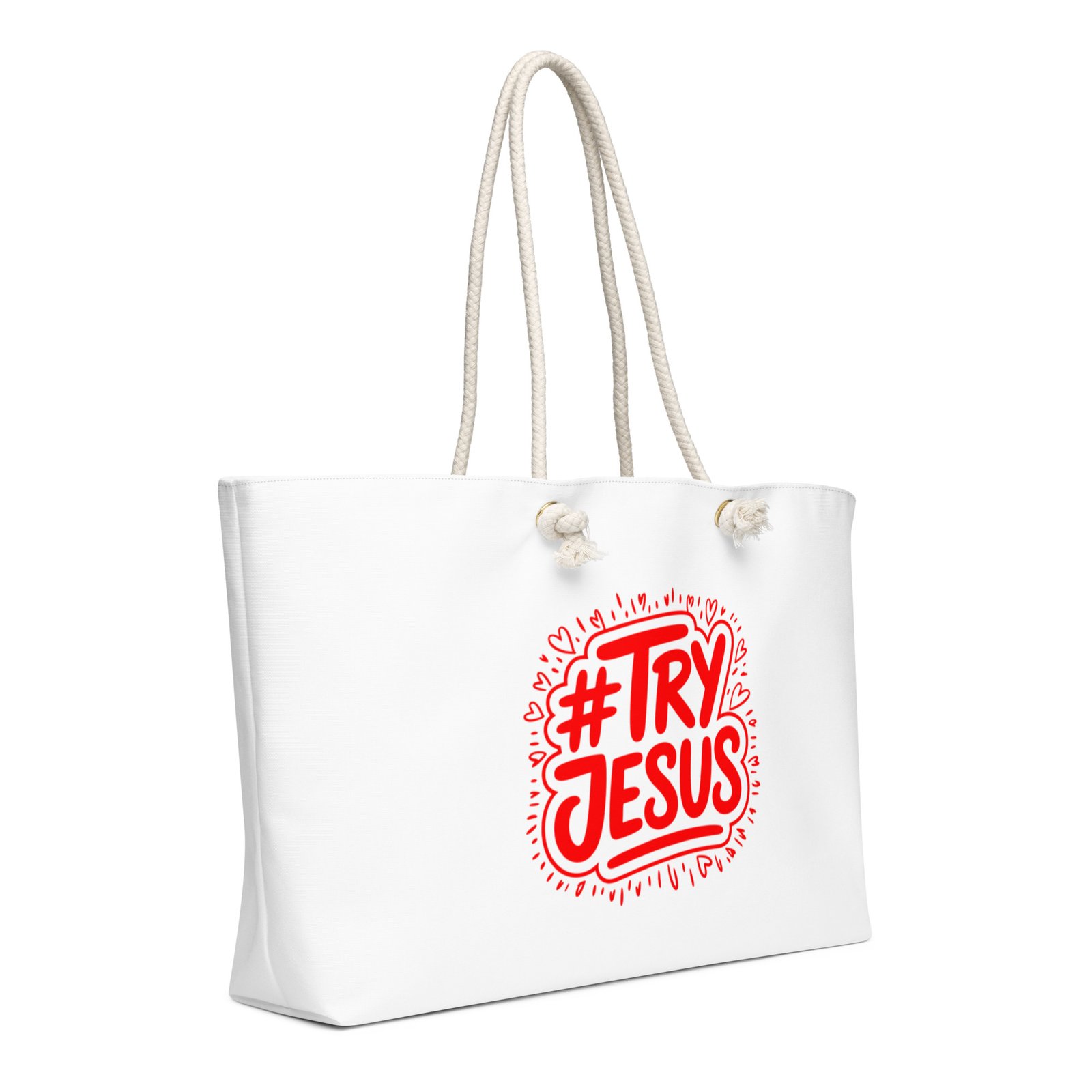 TryJesus Oversized Weekender Bag – Stylish & Spacious Travel Tote - Image 3